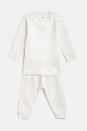 BodyCare Kids Off-White Anti Bacterial Solid Thermal Set