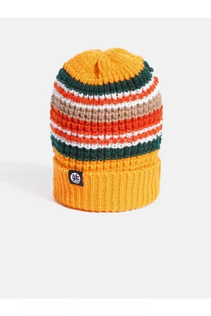 YK Kids Multicoloured Striped Beanie
