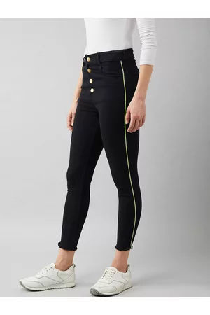 DOLCE CRUDO Women Black Skinny Fit High-Rise Clean Look Jeans