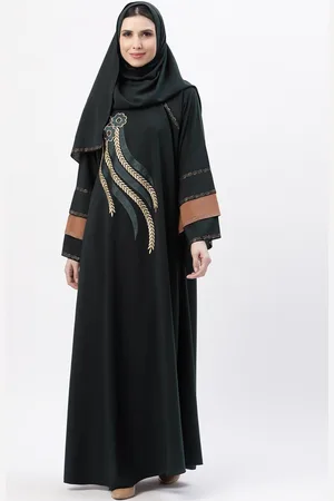 Arrabi Embroidered Burqa With Scarf