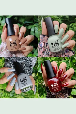 MI FASHION Set of 4 Ultra High Glass HD 3D Shine Long Lasting Nail Polish 60ml