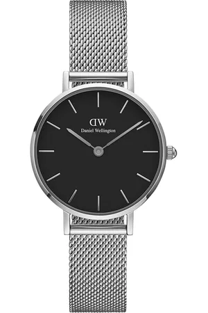 Daniel Wellington Women Petite Sterling 28mm Black Dial Round Analogue Watch- DW00100218