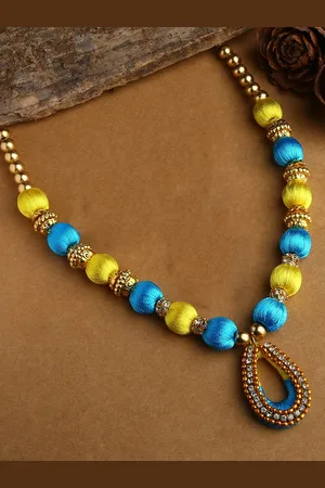Akshara Clothing Girls Gold-Plated Silk Thread Necklace