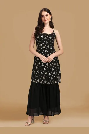 GUFRINA Floral Printed Sleeveless Kurta with Sharara