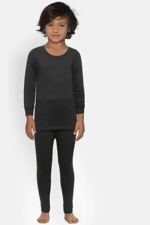 Kanvin Boys Charcoal Grey Ribbed Thermal Set