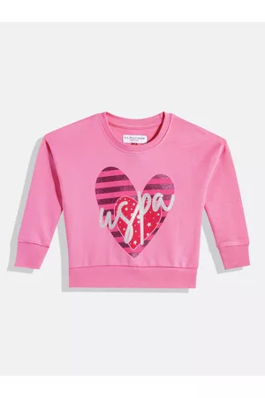 Ralph Lauren Girls Pink Printed Pure Cotton Sweatshirt
