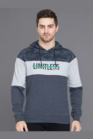 Club York Men Cotton Colourblocked Hooded Sweatshirt