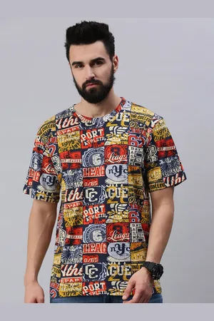 Rodzen Men Printed Justice League Pure Cotton T-shirt