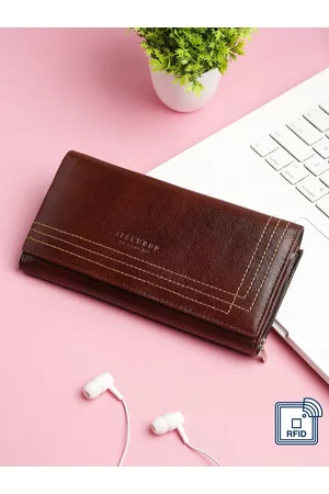 Teakwood Leathers Women Brown Leather Three Fold Wallet