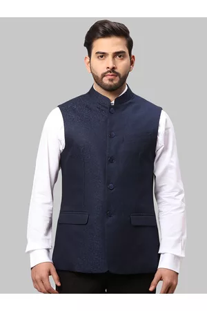 Casual Wear Men Navy Blue Nehru Jacket, Size: 34-50 at Rs 799/piece in Delhi