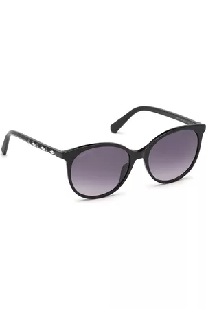 Swarovski Women Grey Lens & Black Cateye Sunglasses with UV Protected Lens SK0223 56 01B
