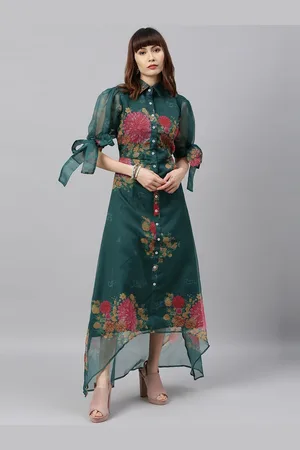 Ethnovog Floral Printed Midi Dress