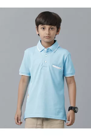 UNDER FOURTEEN ONLY Boys Polo Collar Cotton T-shirt