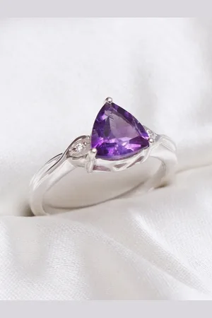 HIFLYER JEWELS 92.5 Sterling Silver Stone-Studded Finger Ring
