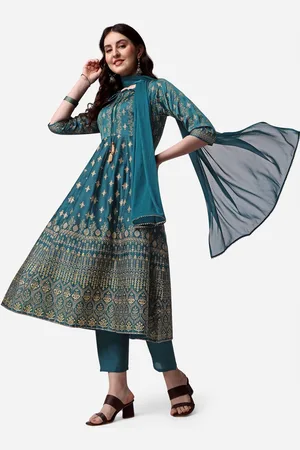 Berrylicious Women Ethnic Motifs Printed Pure Silk Kurta with Trousers & Dupatta