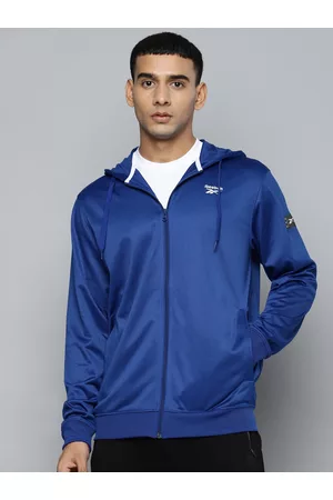 Reebok Men Blue Tag Tracktop Training Sporty Jacket
