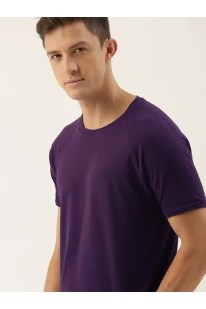 Invictus Men Purple Round Neck Pure Cotton T-shirt