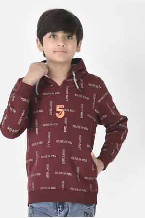 Crimsoune Club Boys Printed Hooded Sweatshirt