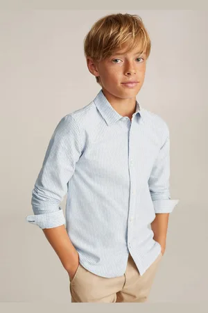 MANGO Boys Striped Pure Cotton Sustainable Casual Shirt