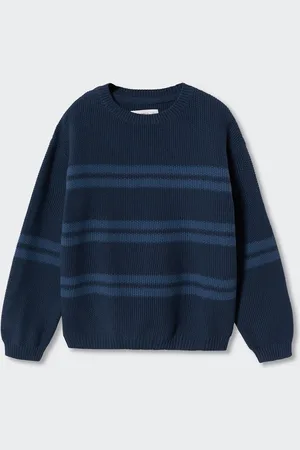 MANGO Boys Striped Round Neck Cotton Sustainable Pullover