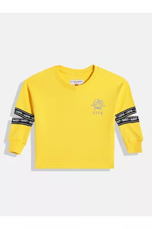 Ralph Lauren Girls Yellow Printed Pure Cotton Sweatshirt
