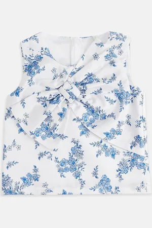 Pantaloons Floral Printed Cotton Bow Detail Top
