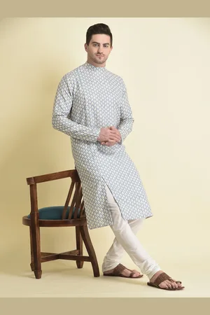 TABARD Geometric Printed Angrakha Straight Cotton Kurta