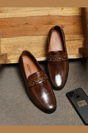 MUTAQINOTI Men Textured Formal Loafers