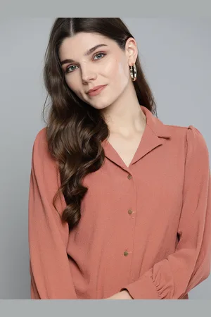 Chemistry Women Pink Solid Regular Fit Casual Shirt