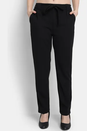Golden Kite Women Black Tailored High-Rise Wrinkle Free Pleated Trousers