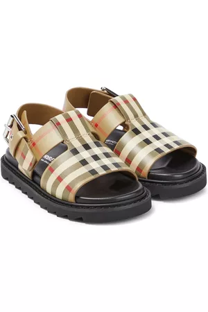 Burberry Girls Leather Sandals - Vintage Check leather sandals