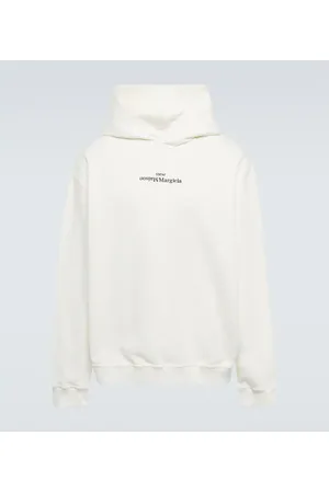 Upside Down Logo Hooded Sweatshirt in White - Maison Margiela