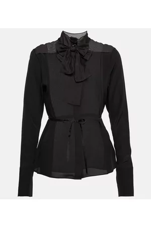 Victoria Beckham Tie-neck silk crÃªpe de chine blouse