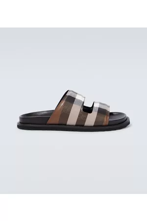 Burberry Checked canvas slides