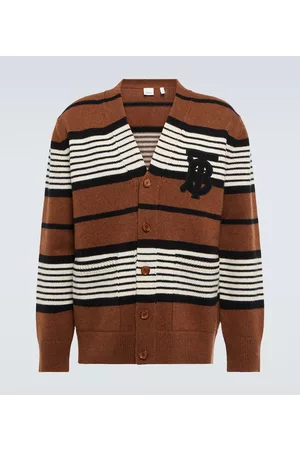 Burberry Men Cardigans - Striped wool and cashmere cardigan