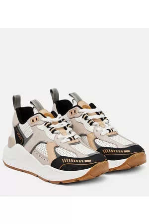 Burberry Women Sneakers - Logo leather-paneled sneakers