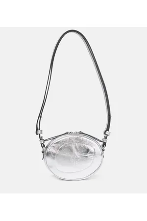 Moonbag embellished mesh pouch in silver - Eera