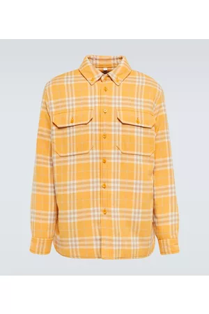 Burberry Men Coats - Checked wool and cotton overshirt