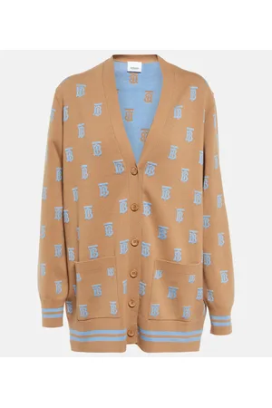 TB Monogram Jacquard Fleece Jacket in Beige - Burberry