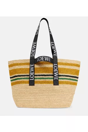 Loewe X Howl's Moving Castle Small Leather-trimmed Basket Tote Bag in  Yellow
