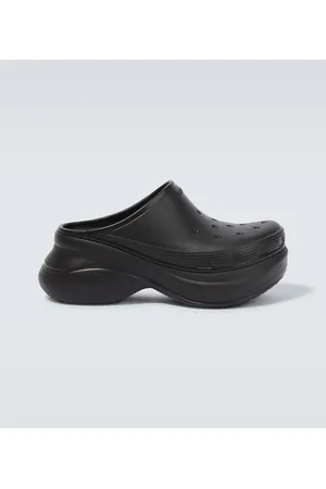 BALENCIAGA X CROCS Rubber Textured Womens Platform Sandals 36 Rose Bonbon  695330