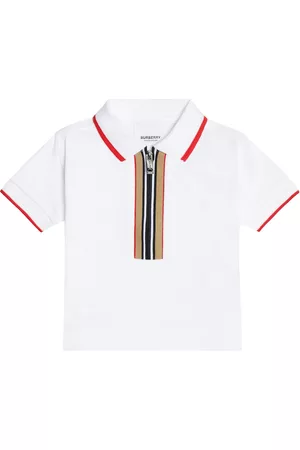 Burberry Polo Shirts - Baby Icon Stripe cotton polo shirt