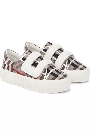 Burberry Girls Sneakers - Checked canvas sneakers