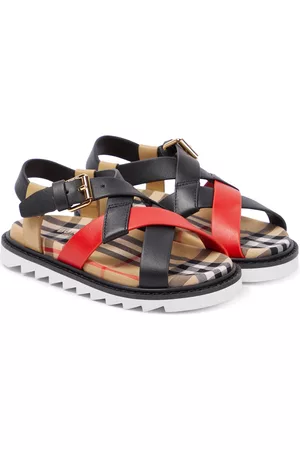 Burberry Girls Leather Sandals - Vintage Check leather sandals