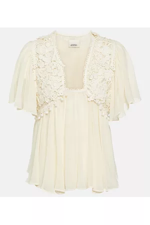 Isabel Marant Women Embroidered Tops - Rita embroidered silk top