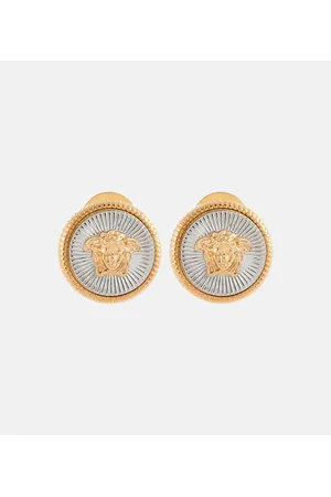 Versace Gold V Stud Earrings Versace