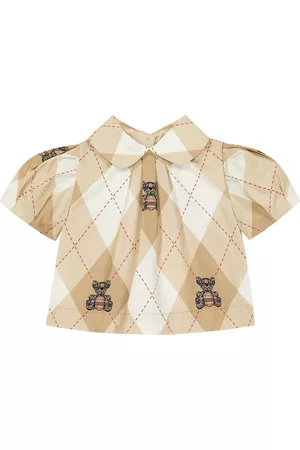 Burberry Baby Shirts - Baby Thomas Bear cotton-blend blouse
