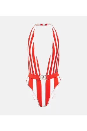 Dolce & Gabbana Women Swimsuits - Portofino striped halterneck swimsuit