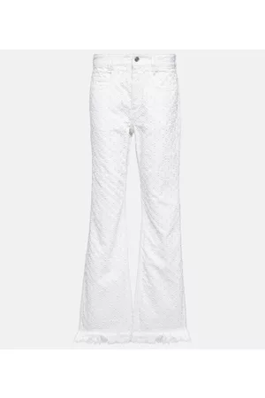 Isabel Marant Women Straight High Rise Jeans - High-rise straight eyelet jeans
