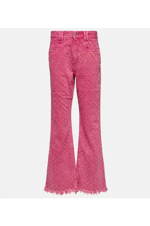 Isabel Marant Women Straight High Rise Jeans - High-rise straight eyelet jeans